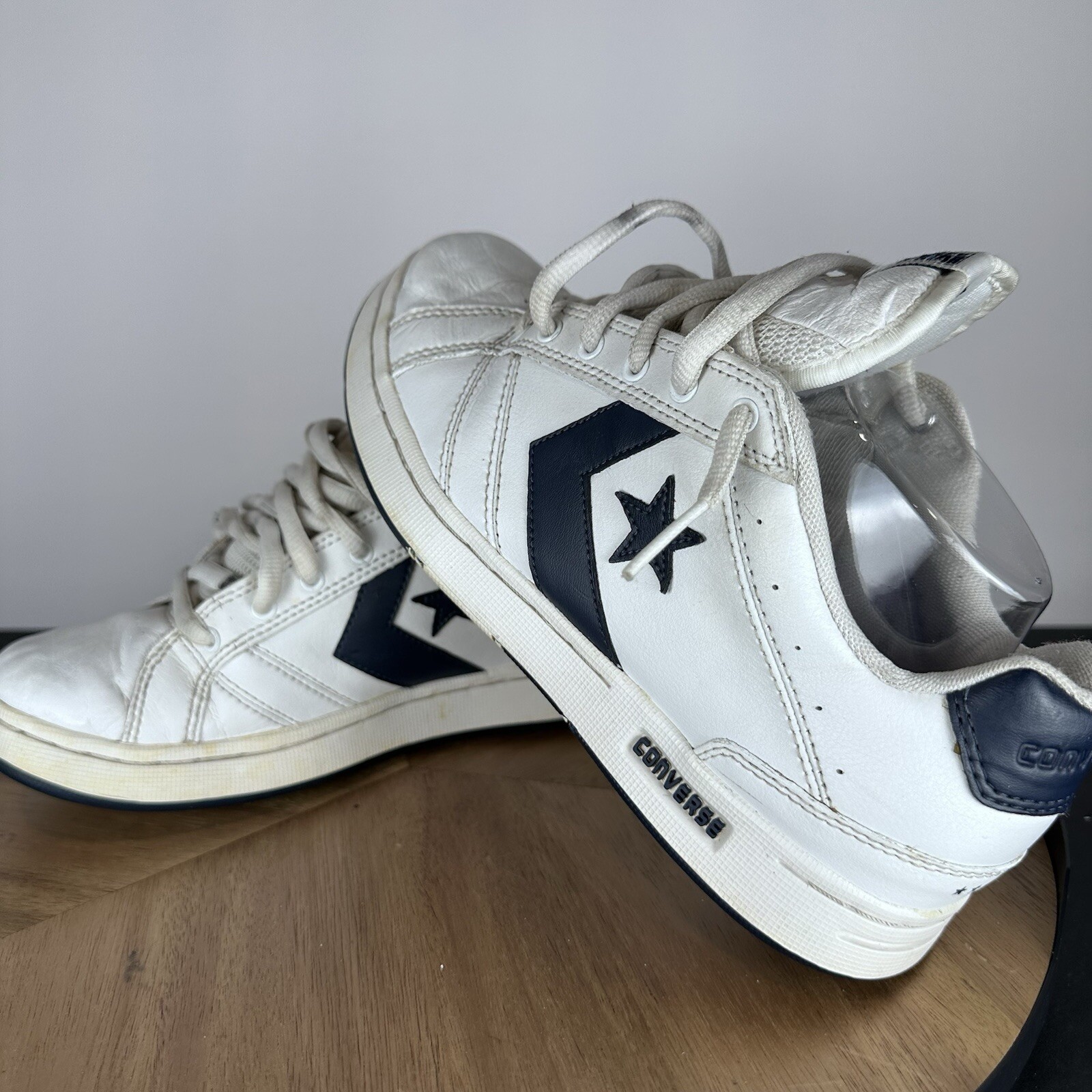 Converse Baboo Classic Ox Leather White/Blue Navy Size 2T409