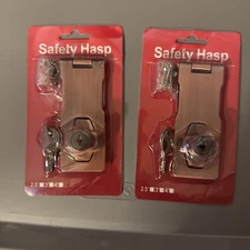 Keyed Hasp Lock. Chrome Plating. 2 Pack Heavy Duty Twist Lock