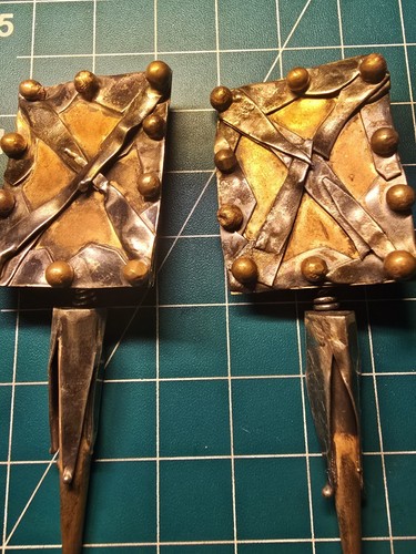 Margaret Ellis c1988, Vintage Modernist XL, Signed, Metalwork Earrings.