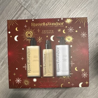 Russell & Windsor Frosted Coconut Bath Set Exfoliating Gel, Lotion, Mist