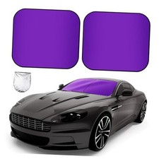 Car Windshield Sunshades 2 Pcs Universal Fit Foldable Front Window Purple
