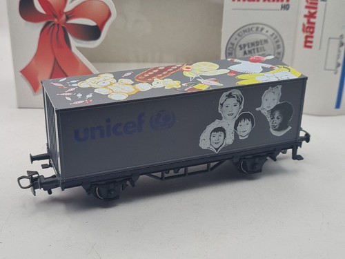 Märklin AC Spur H0 #44261 Güterwagen Container UNICEF 1996 guter Zustand OVP  | Zustand: Gebraucht