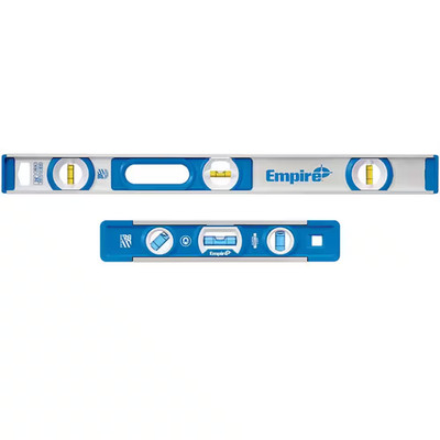 9 In. True Blue Professional Torpedo Level with 24 In. Aluminum I-Beam Level