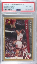 1992 Fleer Team Night Sheets Chicago Bulls Back to Singles John Paxson PSA 6 e0v
