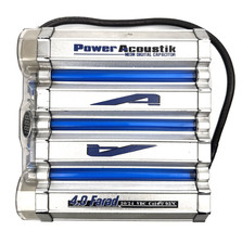 Power Acoustik Neon Auto Digital Capacitor 4.0 Farad Car Audio Voltage Stabilize