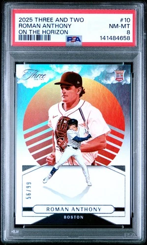 2025 Panini Three And Two On The Horizon #10 Roman Anthony #56/99 PSA 8