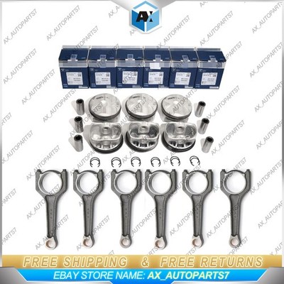 6x Pistons&Conrods STD/+0.5MM CR 11:1 For BMW E90 323i 525i N52B25 2.5L Engine