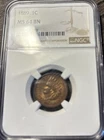 1889 Indian Head Penny MS 64 BN Rich Awesome Toning With A Yellow Gold Hue
