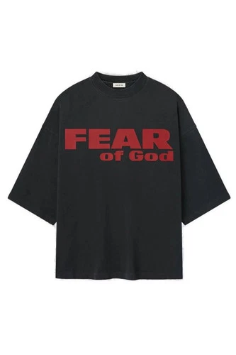 Fear of God Essentials Jersey Crewneck T-Shirt 'Black' Authentic Brand New .