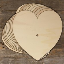 Wooden Curvaceous Heart Craft Shape 3mm Plywood in Sizes 3cm to 25cm