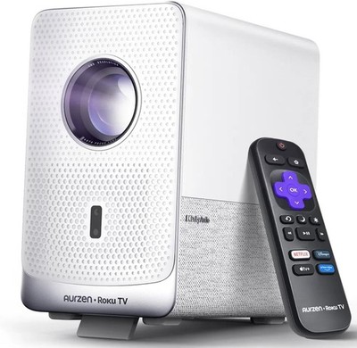 Aurzen Roku TV Smart Video Projector 1080P FHD Dolby Bluetooth 5G WiFi Netflix