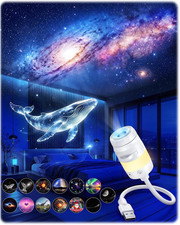 2-In-1 Galaxy Starry Sky Night Light Projector Plug and Play Hd 5D