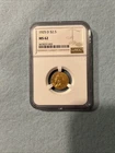 1925-D GOLD Indian Head $2.50 Quarter Eagle CERTIFIED NGC MS 62