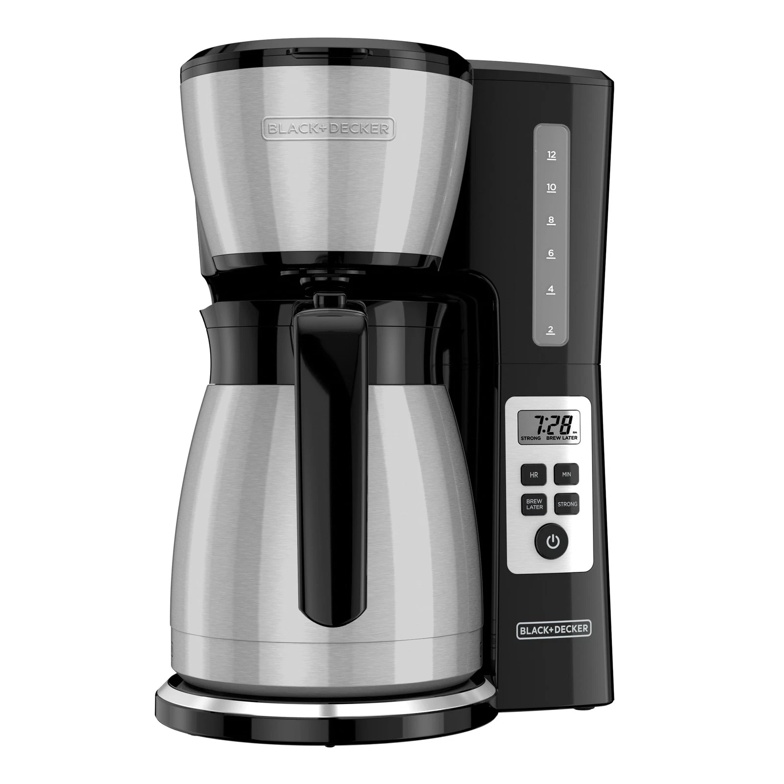 12 Cup Thermal Programmable Coffee Maker with Brew Strength Black/Steel