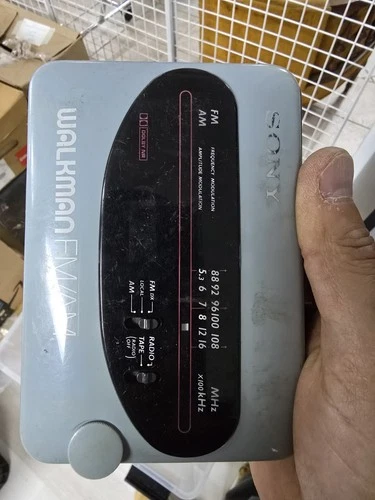 Vintage SONY WM-F68 AM/FM  Cassette .blue Not tested.For Parts Only.