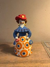 Vintage Soviet Dymkovo Figurine 1987 Kirov USSR Hand Painted Folk Lady KI 260