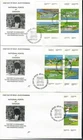 Canada 1983 "NR" Cachet FDC: 10 x 32¢, Canadian Forts (on 3 covers) - Sc 983-92
