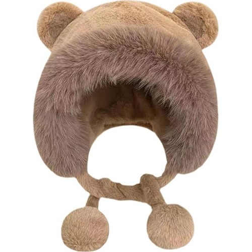 Women Cute Plush Bear Ear Hat Winter Warm Cold-proof Plush Hat Winter Hat/ hot' - Foto 5 di 20
