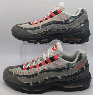 Nike Atmos x Air Max 95 Gray Bright Crimson Men's Shoes Size 9.5 EXCELLENT w/Box