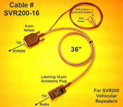 Pyramid Repeater Cable SVR200 - 16 Pin Motorola Radius Maxtrac M1225 GM300 CM300