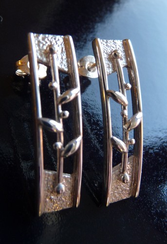 Aretes pequeños de jazmín de plata 925 Ola Gorie escoceses en caja - Imagen 3 de 12