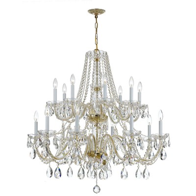 Crystorama 1139-PB-CL-SAQ Traditional Crystal Chandelier Polished Brass