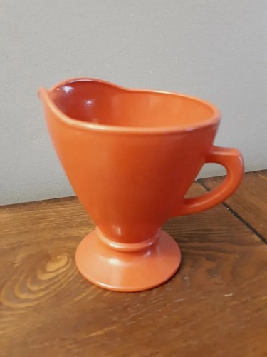 Brocca creatrice vintage Hazel Atlas Ovide sparata sulla ruggine arancione bruciato NOS - Foto 3 di 7