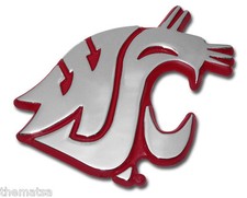 WASHINGTON STATE WSU USA MADE CAR CHROME EMBLEM MEDALLION