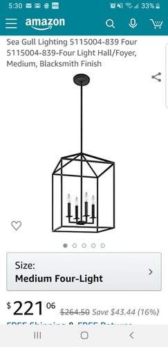 Sea Gull Lighting 5115004 Perryton 4 Light 15-1/2"W Chandelier - Bronze.New. - Picture 8 of 8