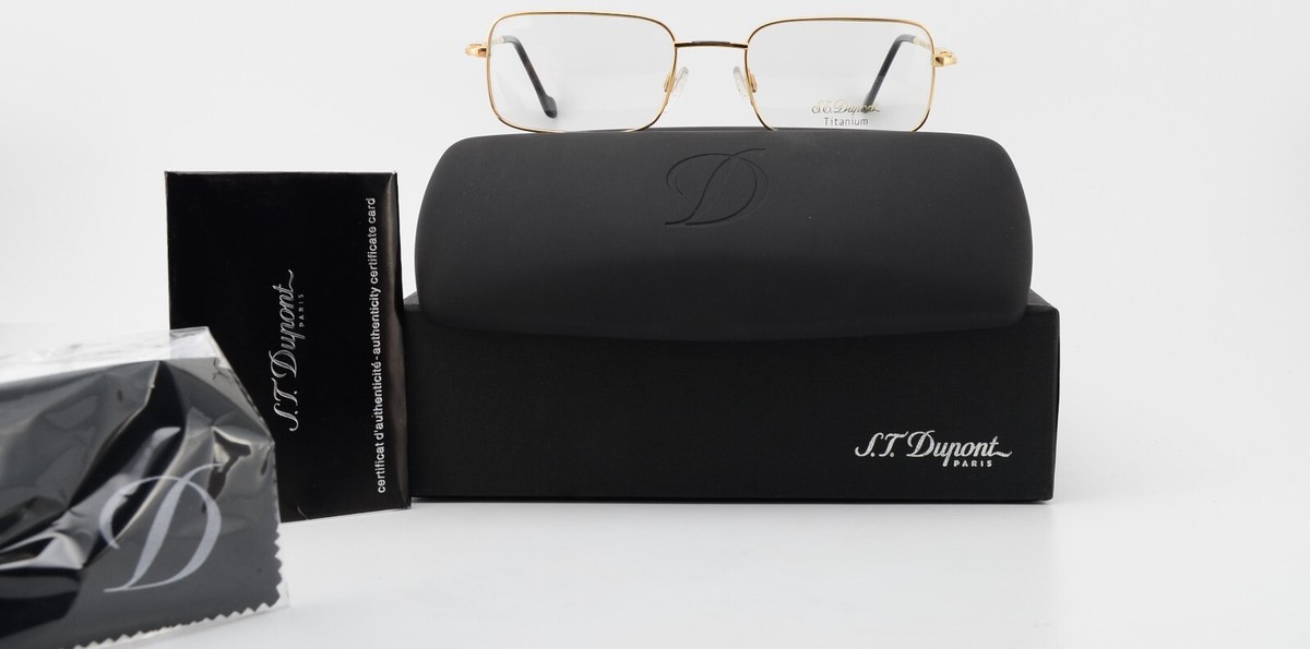 S.T. DUPONT Brille D 160 20 6051 52-19 135 23KT GP Gold Black 53