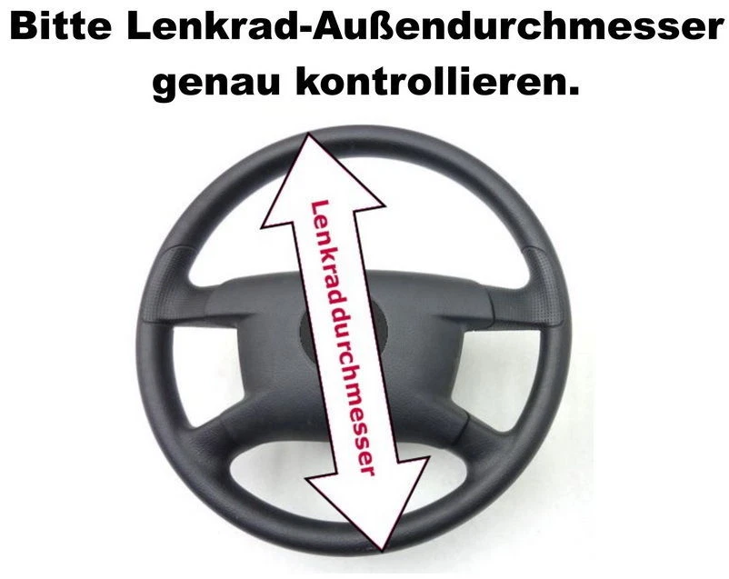 LKW Ø 44 - 46 FADEN ROT Lenkradbezug, Lenkradhülle, Lenkradschoner ECHTES LEDER - Bild 4 von 4