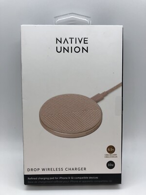 Native Union Drop Wireless Charger- 7.5w (Rose Pink) For iPhone 8 and later