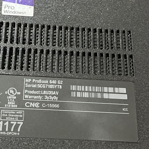 HP PROBOOK 640 G2 INTEL CORE I7-6600U 2.60GHZ 8GB RAM NO HD ~ - Afbeelding 6 van 6