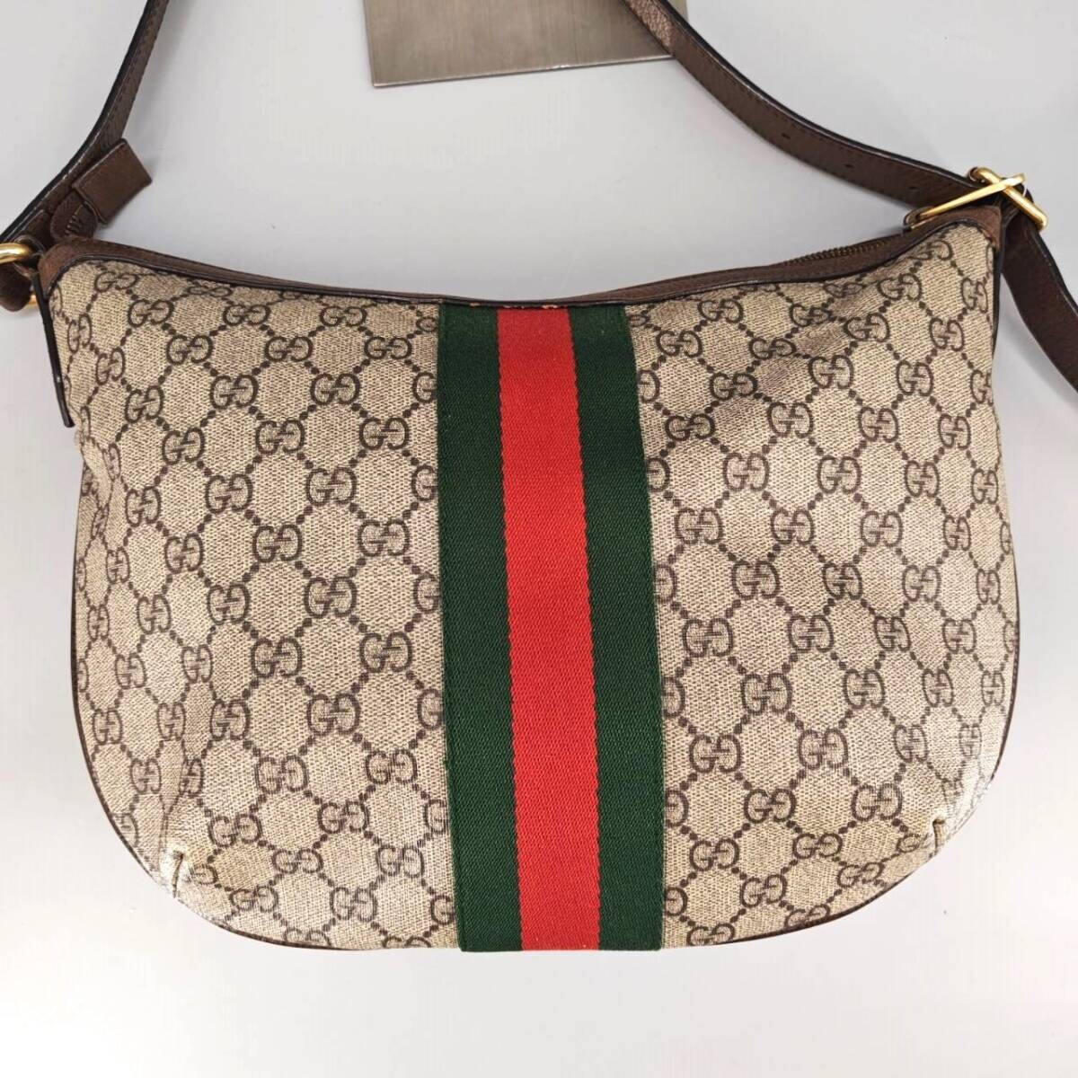 GUCCI GG Supreme Canvas Ophidia Medium Shoulder Bag 598125 Beige