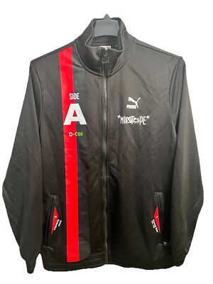 PUMA MIXTAPE SIDE A B TRACK JACKET [623593-01] BLACK RED SOUNDTRACK SZ L
