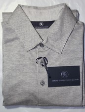 Hart Schaffner Marx Mens New 99 L/S Pullover Polo Shirt Medium M NWT Grey Gray