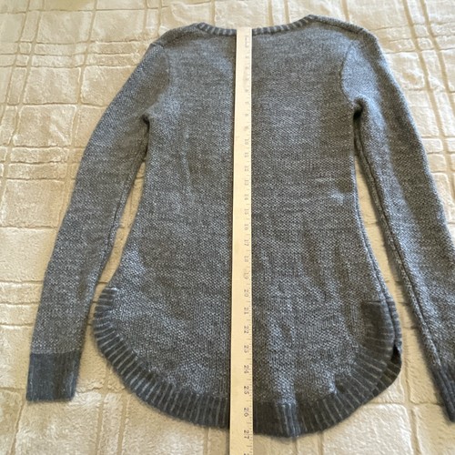 Maglione donna TOAD&CO 100% lana merino XS scollo a V orlo arrotondato grigio base classica - Foto 7 di 13