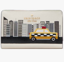 Kate Spade NYC Big Apple Taxi Medium Wallet Meringue KJ058 Off White 229 Ivory
