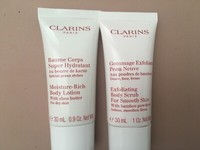 Clarins Moisture Rich Body Lotion And Body Scrub Set 100ml