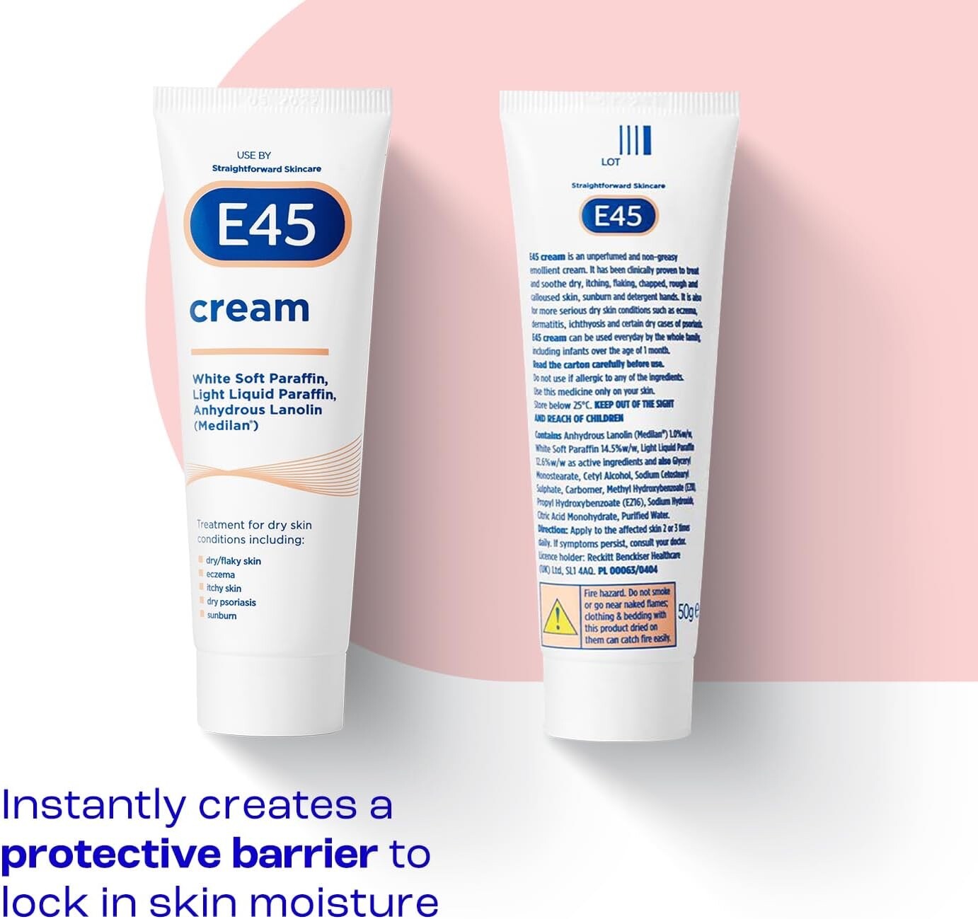 2X E45 Cream Treatment For DryItchyEczema & Sensitive Skin