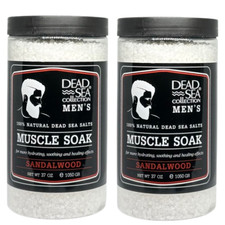 Dead Sea Collection Men's Muscle Soak Sandalwood 37 oz each 2PACK 
