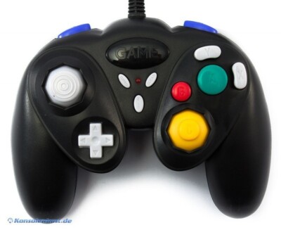GameCube - Controller / Pad #schwarz mit Turbo [Dritthersteller] Top Zustand