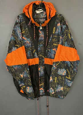 VINTAGE MEN'S SHIRT RAIN JACKET JEANTEX 1990s RAINCOAT CYCLING BICYCLE SIZE 3XL