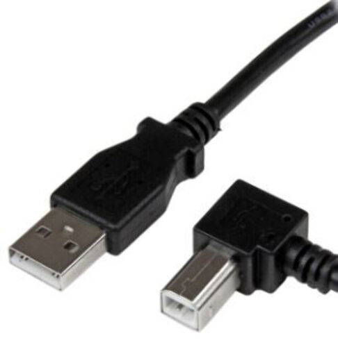 USBAB3MR Cable USB 2.0A Male to B Male, Right Angle 9.84' (3.00m) Shielded : RoH - 第 1/1 張圖片