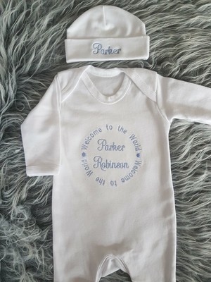 personalised baby coming home outfit