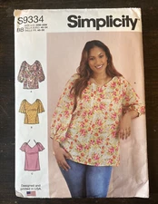 Simplicity R11088 S9334 Womens Misses Top Two Lengths Size 20W-28W Uncut