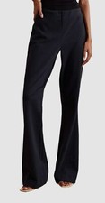  495 Tibi Women's Blue Navy Camille Check Stretch Ali Fluid Pants Size S