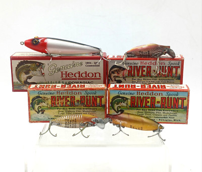 Leurre Pêche Vintage Heddon Spook River-Runt - Boîte D'Origine Seule - Collection