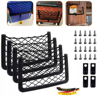 4x Auto Ablagenetz Ablagefach PKW KFZ Netz Gepäcknetz 36x18cm Groß Organizer