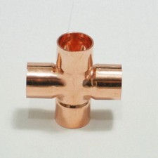 15mm Copper End Feed Cross 4 Way Pipe Fitting connector UK stock 